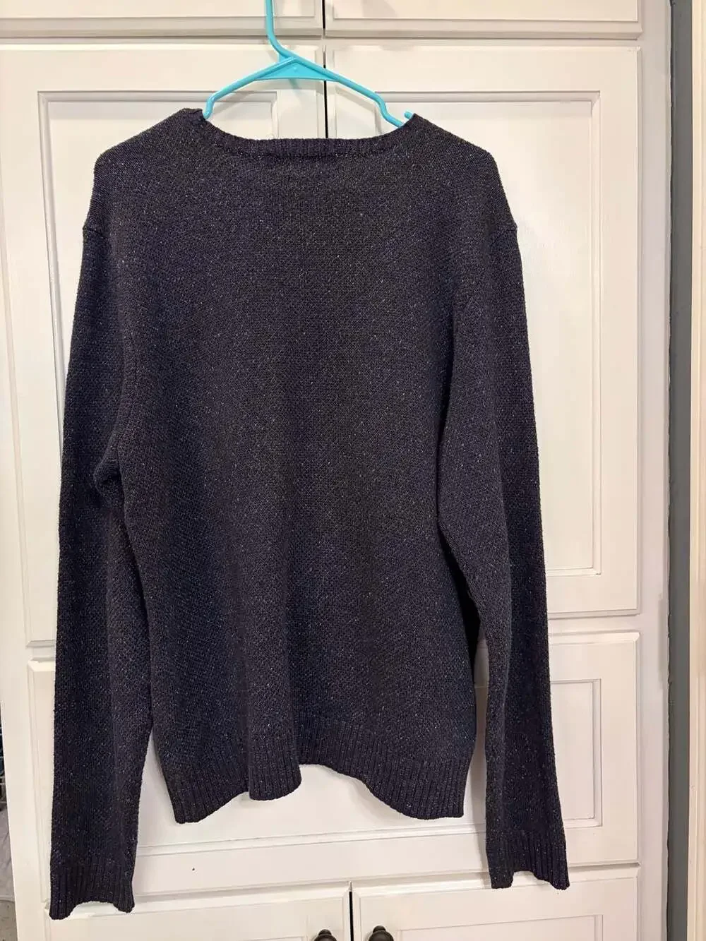 Polo by Ralph Lauren Men's Navy Blue Donegal Fleck Knit Crewneck Sweater Large